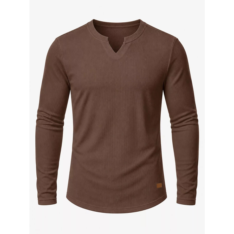 Men’s Full Size Slim Fit Long Sleeve Henley T-Shirt Plus Apparel and Accessories