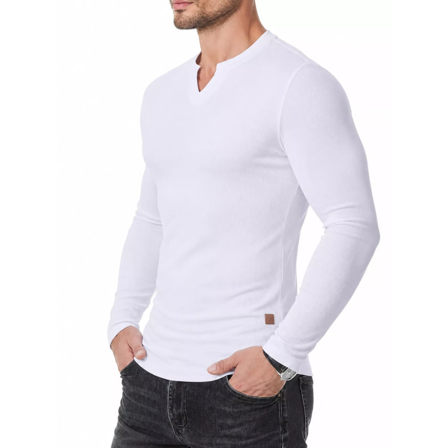 Men’s Full Size Slim Fit Long Sleeve Henley T-Shirt Plus Apparel and Accessories
