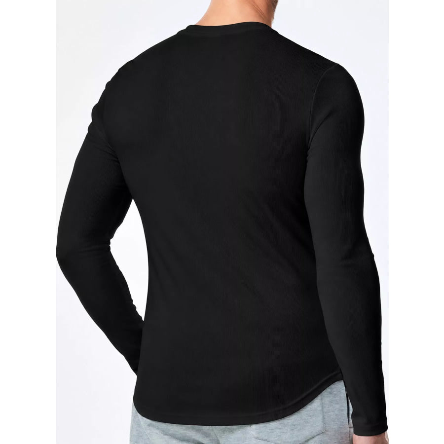 Men’s Full Size Slim Fit Long Sleeve Henley T-Shirt Plus Apparel and Accessories