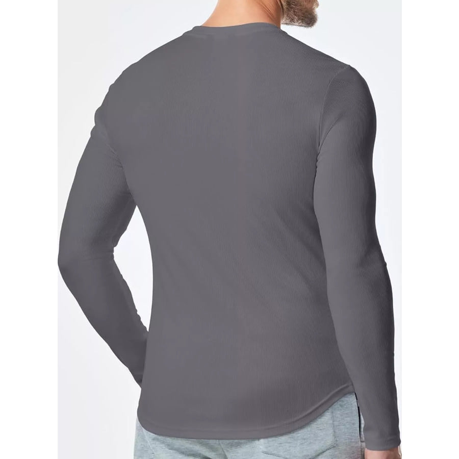 Men’s Full Size Slim Fit Long Sleeve Henley T-Shirt Plus Apparel and Accessories