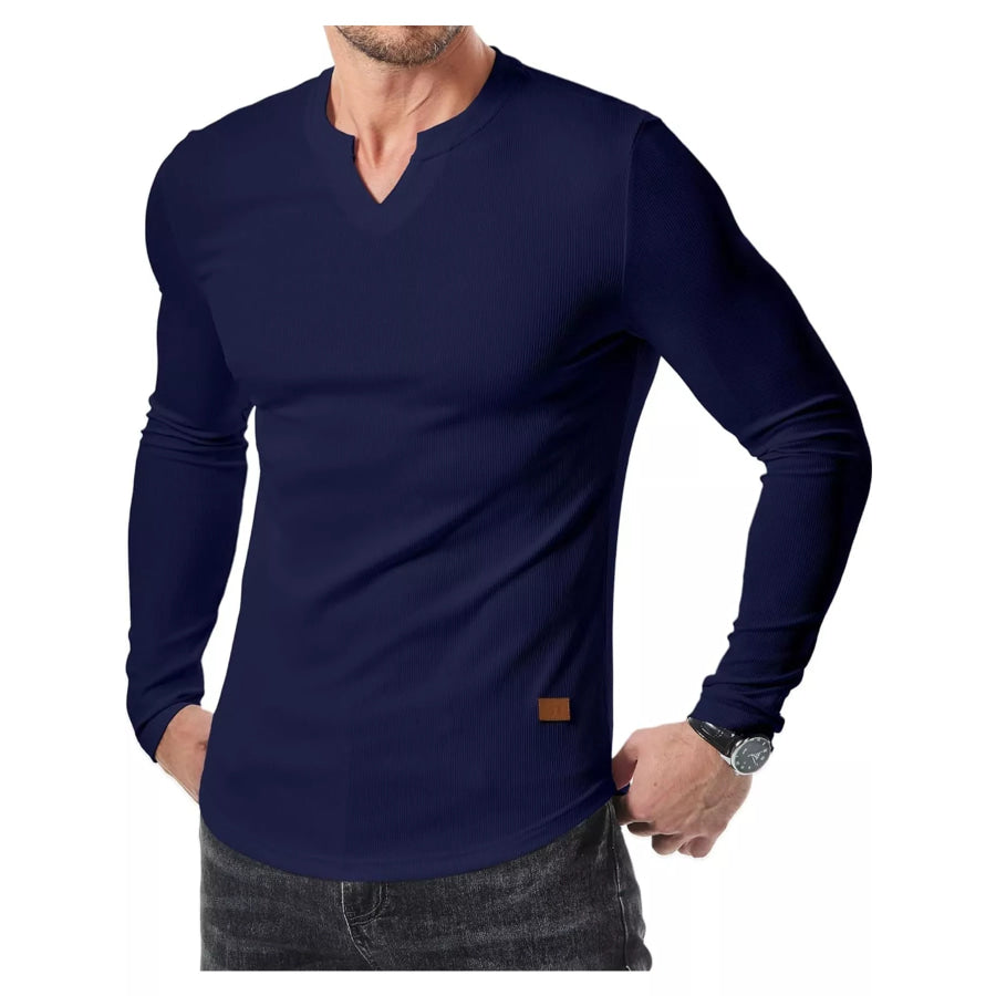 Men’s Full Size Slim Fit Long Sleeve Henley T-Shirt Plus Apparel and Accessories