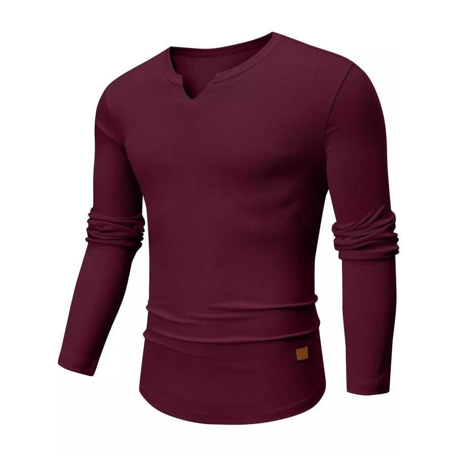Men’s Full Size Slim Fit Long Sleeve Henley T-Shirt Plus Apparel and Accessories