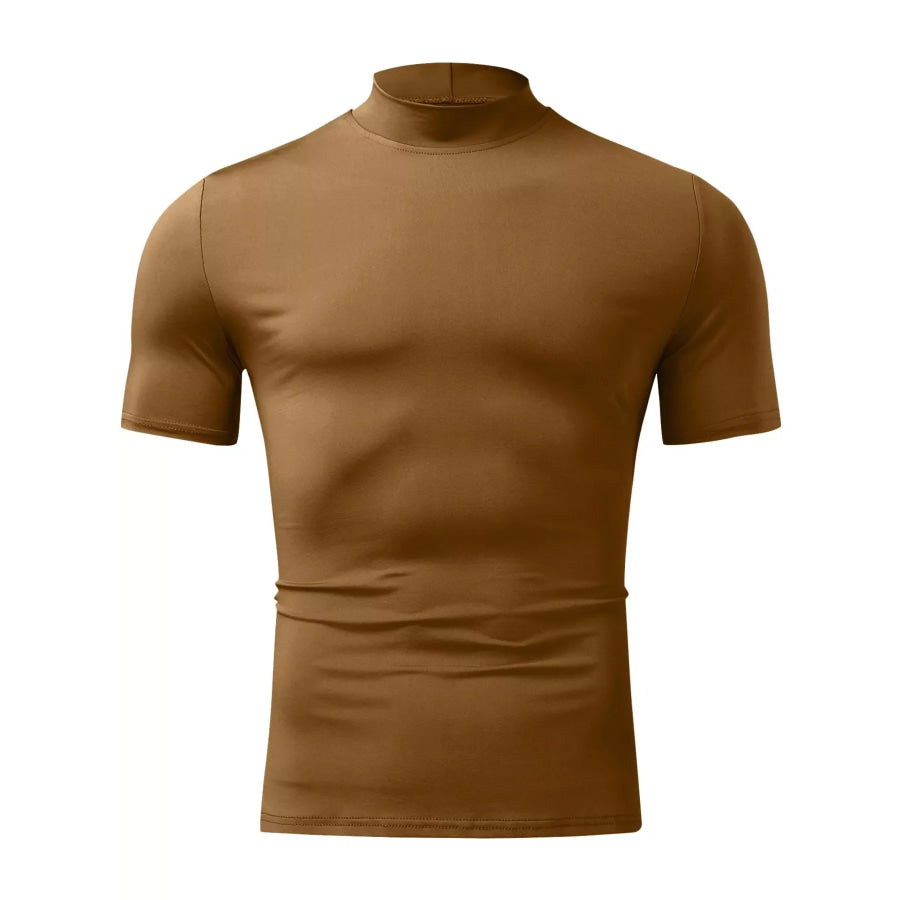 Men’s Full Size Slim Fit Mock Neck Short Sleeve T-Shirt Plus Apparel and Accessories
