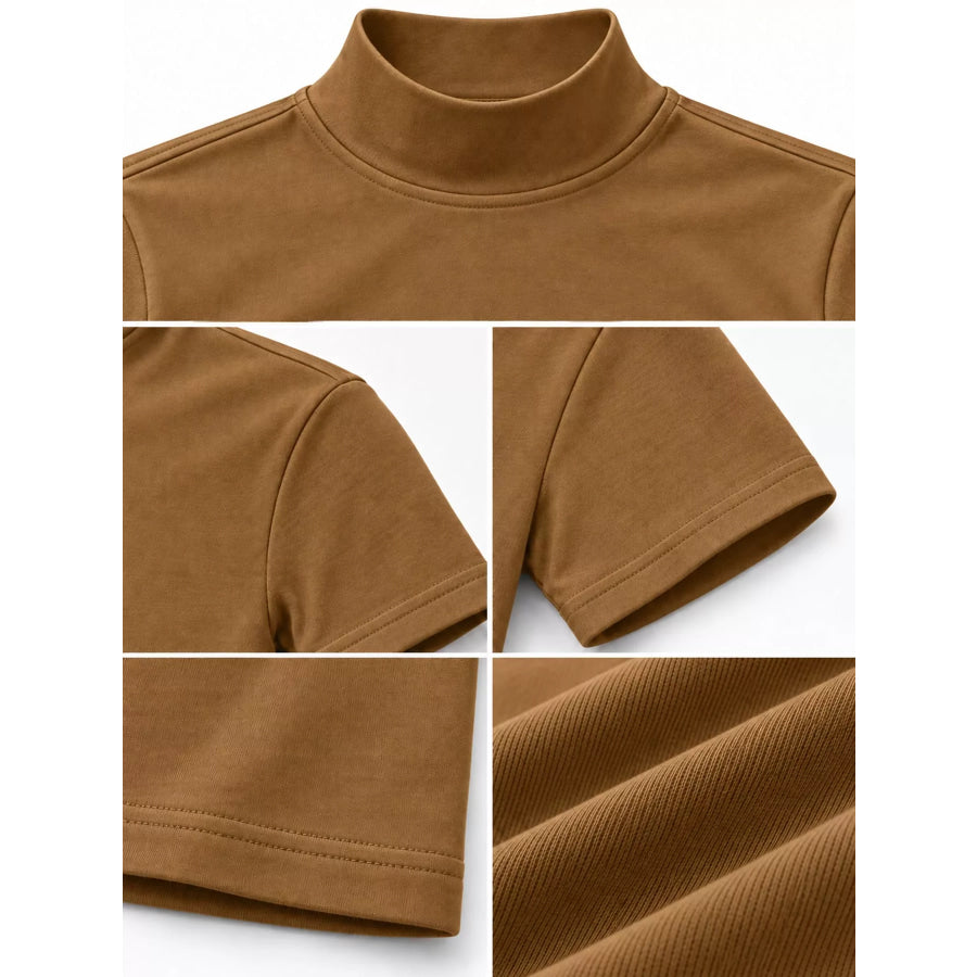 Men’s Full Size Slim Fit Mock Neck Short Sleeve T-Shirt Plus Apparel and Accessories