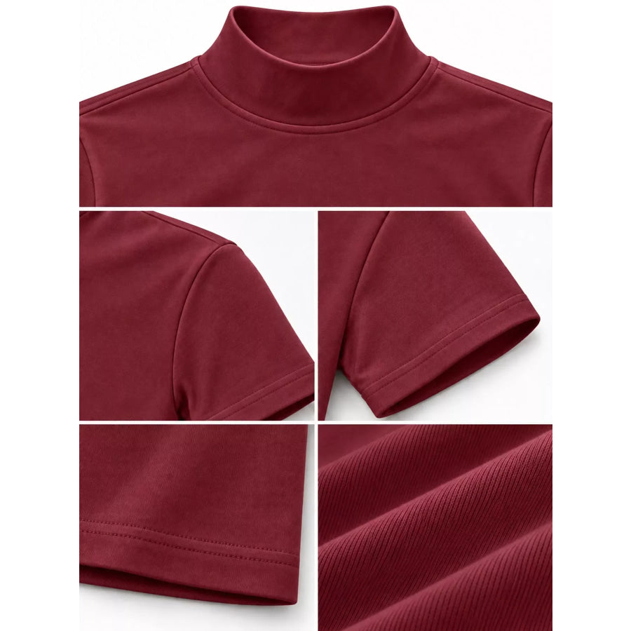 Men’s Full Size Slim Fit Mock Neck Short Sleeve T-Shirt Plus Apparel and Accessories