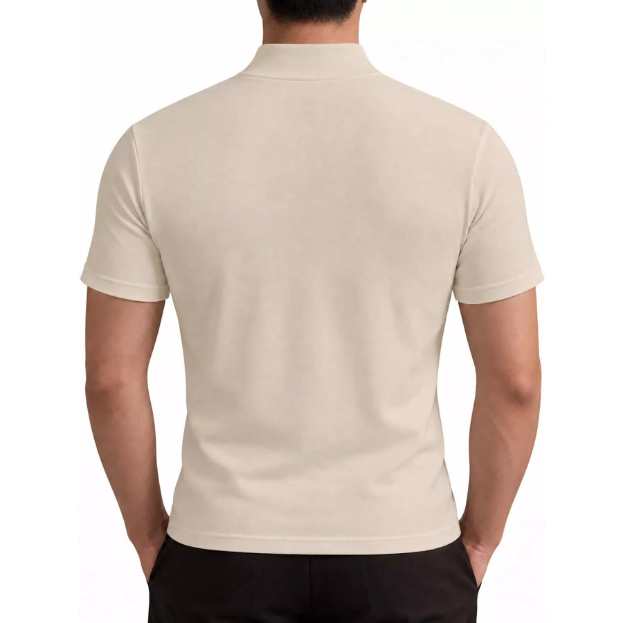 Men’s Full Size Slim Fit Mock Neck Short Sleeve T-Shirt Plus Apparel and Accessories
