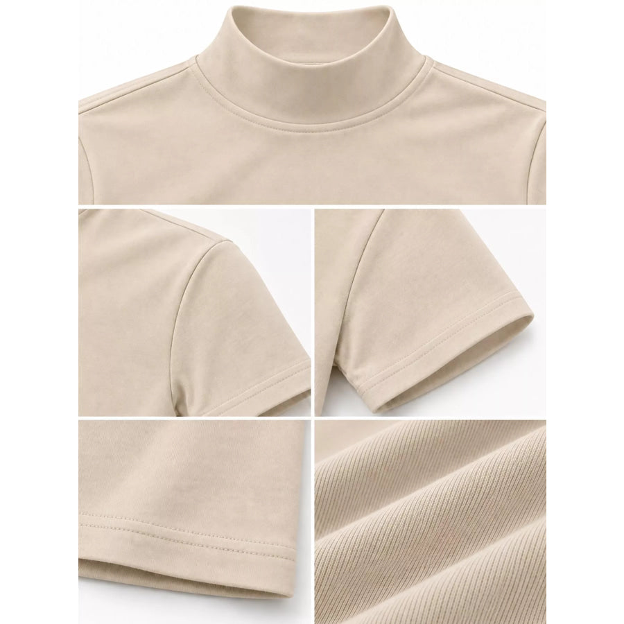 Men’s Full Size Slim Fit Mock Neck Short Sleeve T-Shirt Plus Apparel and Accessories