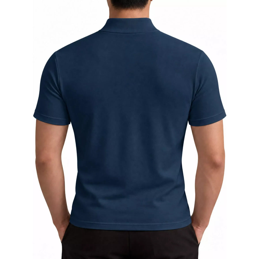 Men’s Full Size Slim Fit Mock Neck Short Sleeve T-Shirt Plus Apparel and Accessories