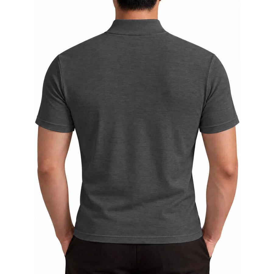 Men’s Full Size Slim Fit Mock Neck Short Sleeve T-Shirt Plus Apparel and Accessories
