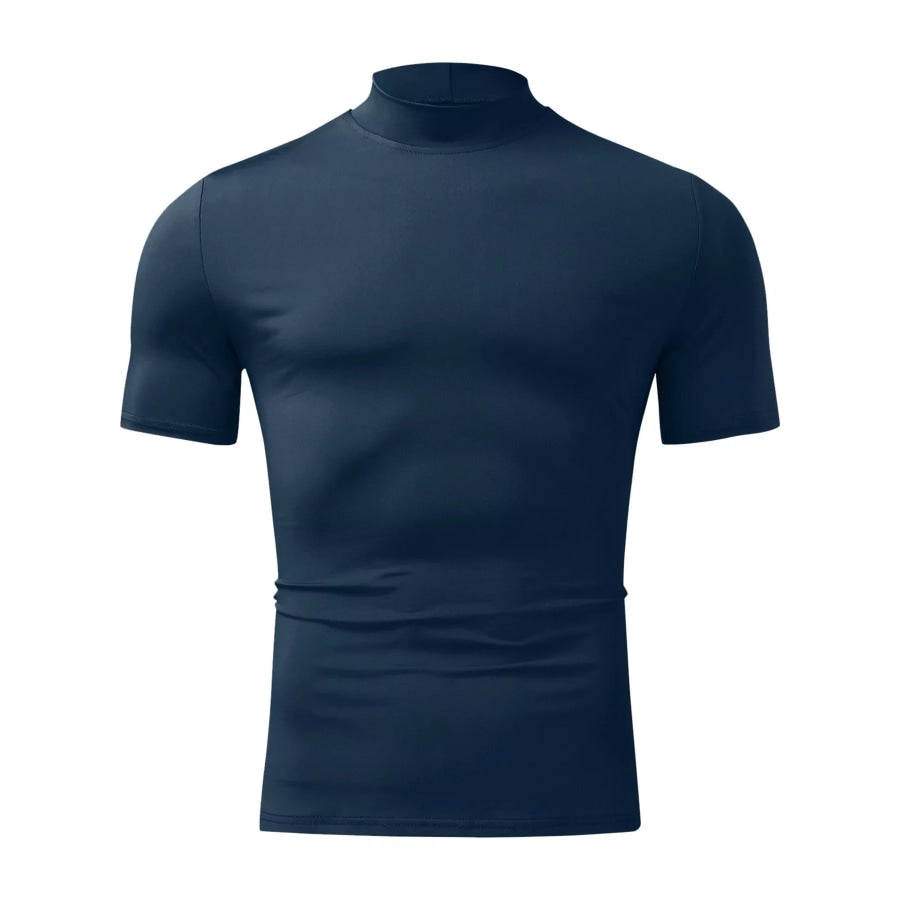 Men’s Full Size Slim Fit Mock Neck Short Sleeve T-Shirt Plus Apparel and Accessories
