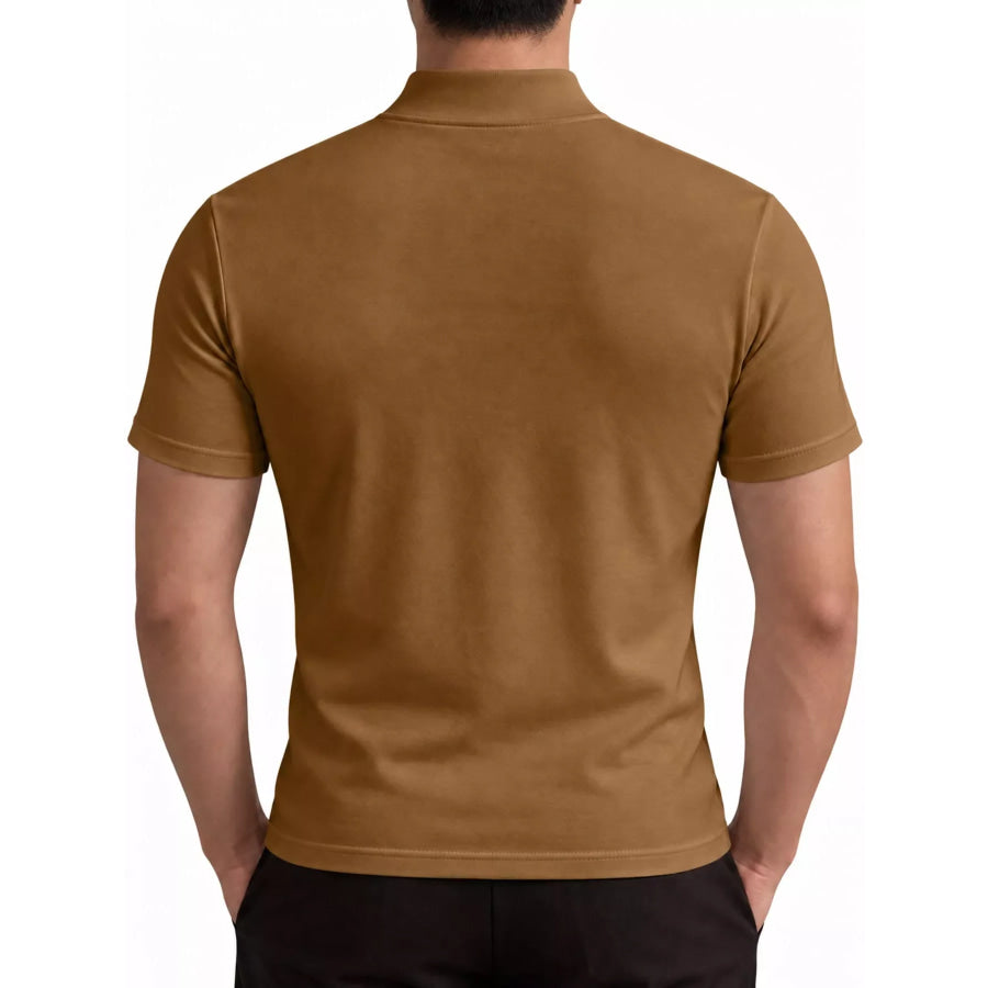 Men’s Full Size Slim Fit Mock Neck Short Sleeve T-Shirt Plus Apparel and Accessories