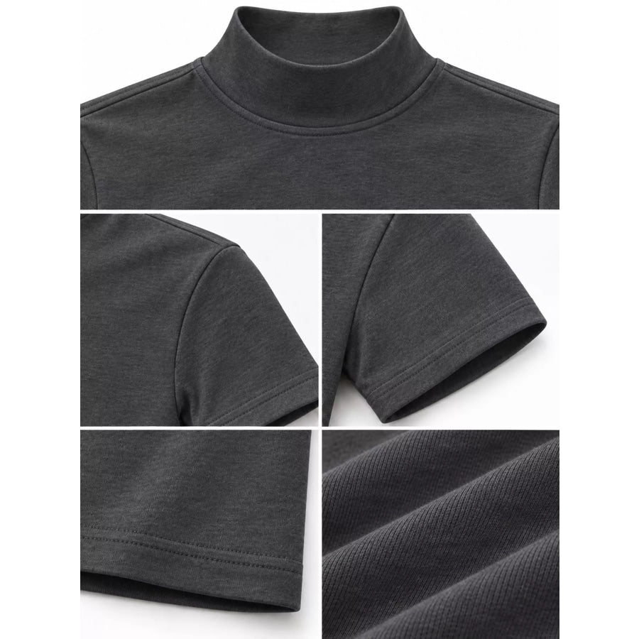 Men’s Full Size Slim Fit Mock Neck Short Sleeve T-Shirt Plus Apparel and Accessories