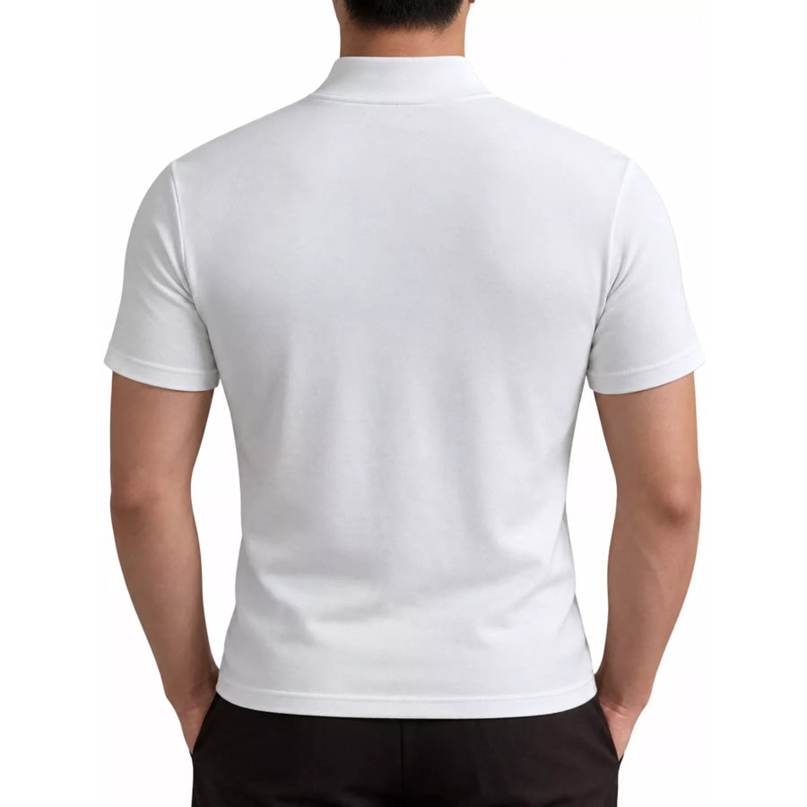 Men’s Full Size Slim Fit Mock Neck Short Sleeve T-Shirt Plus Apparel and Accessories