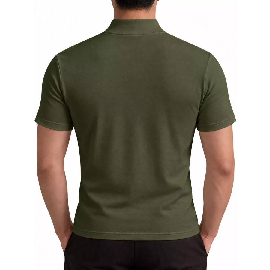 Men’s Full Size Slim Fit Mock Neck Short Sleeve T-Shirt Plus Apparel and Accessories