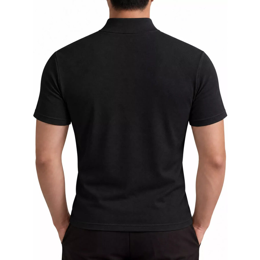Men’s Full Size Slim Fit Mock Neck Short Sleeve T-Shirt Plus Apparel and Accessories