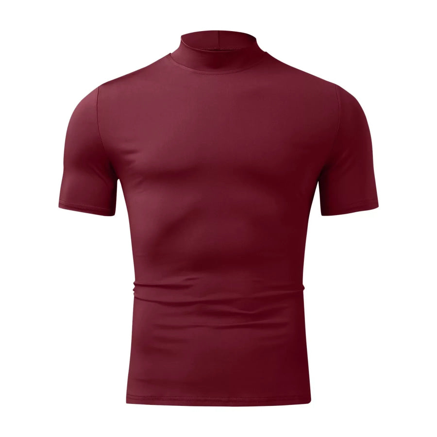 Men’s Full Size Slim Fit Mock Neck Short Sleeve T-Shirt Plus Apparel and Accessories