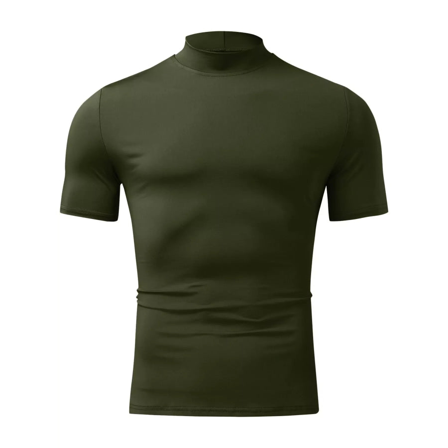 Men’s Full Size Slim Fit Mock Neck Short Sleeve T-Shirt Plus Apparel and Accessories