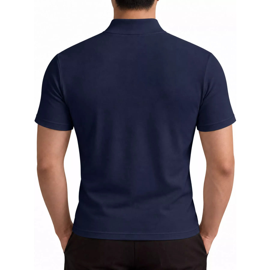 Men’s Full Size Slim Fit Mock Neck Short Sleeve T-Shirt Plus Apparel and Accessories