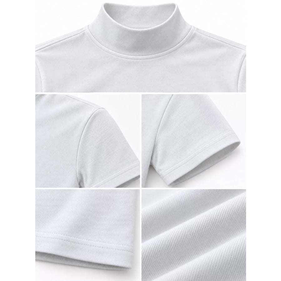 Men’s Full Size Slim Fit Mock Neck Short Sleeve T-Shirt Plus Apparel and Accessories