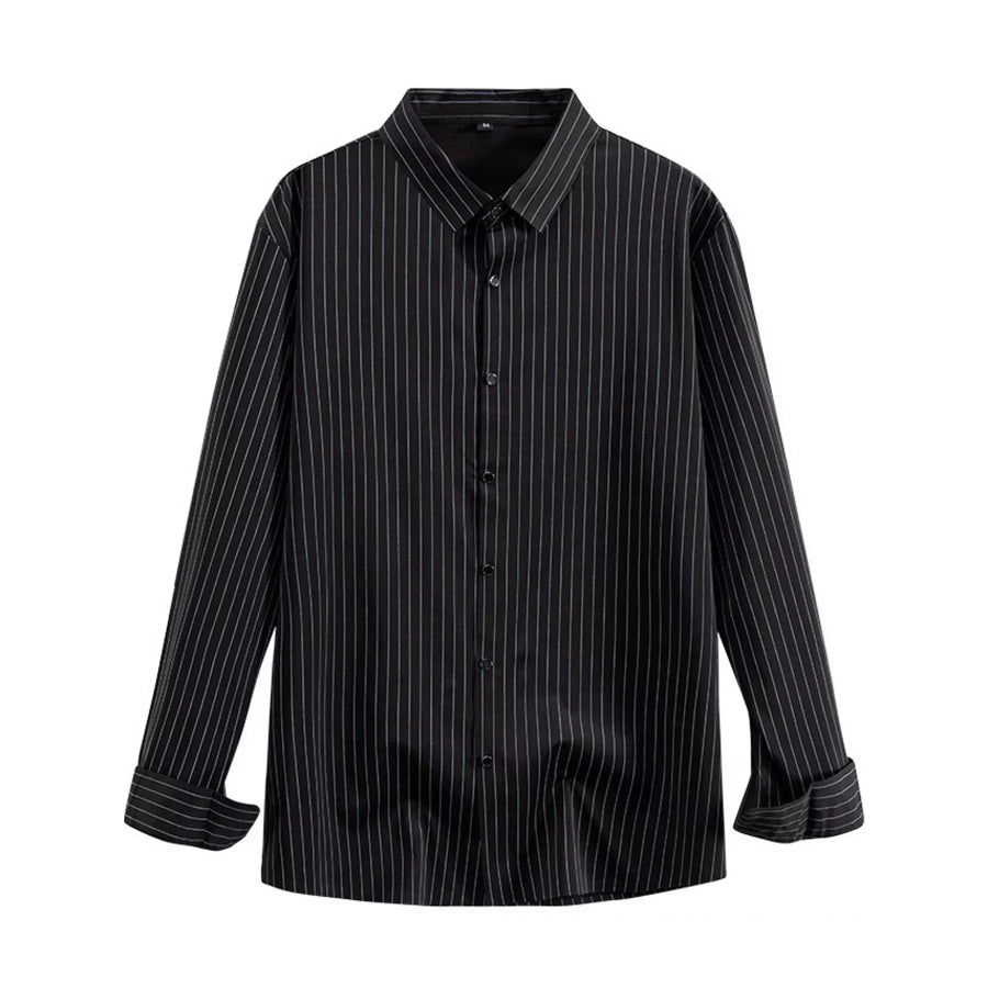 Men’s Full Size Slim Fit Striped Long Sleeve Dress Shirt Plus Apparel and Accessories