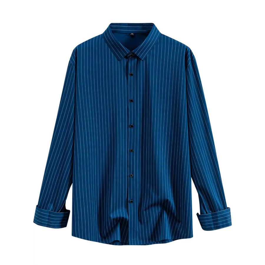 Men’s Full Size Slim Fit Striped Long Sleeve Dress Shirt Plus Apparel and Accessories
