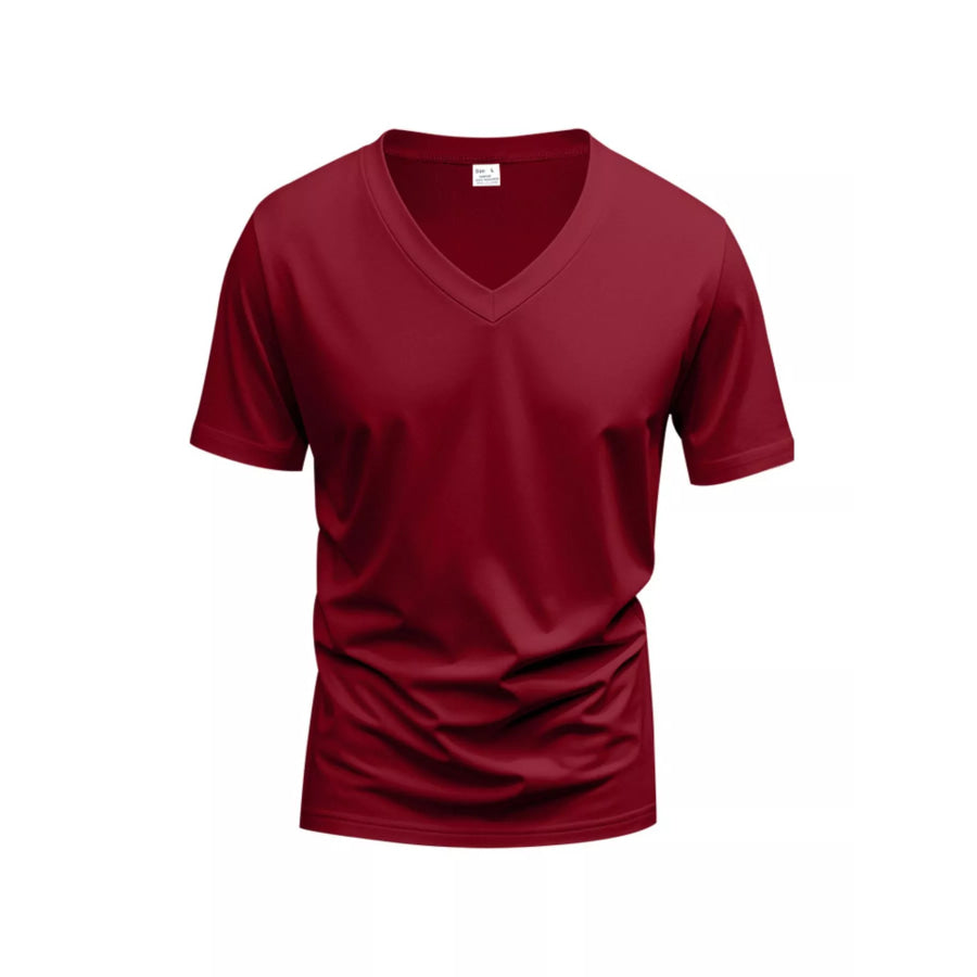 Men’s Full Size Slim Fit V-Neck Basic T-Shirt Plus Size Apparel and Accessories