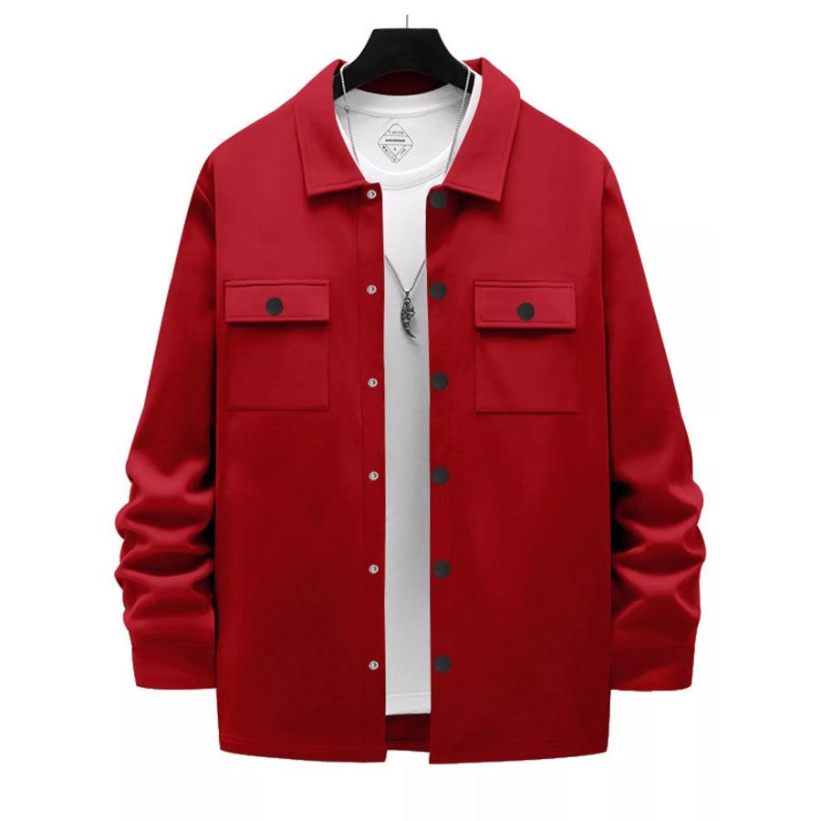 Men’s Full Size Snap Down Long Sleeve Jacket Plus Apparel and Accessories
