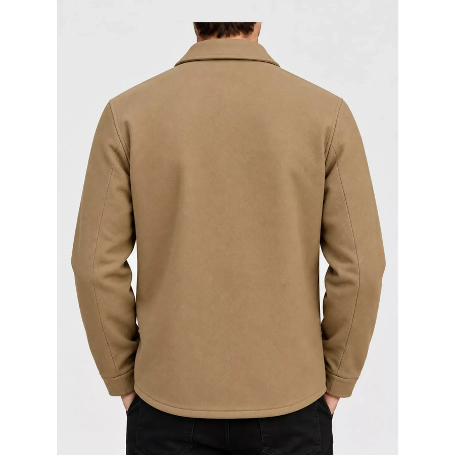 Men’s Full Size Snap Down Long Sleeve Jacket Plus Apparel and Accessories