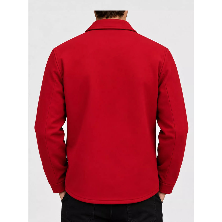 Men’s Full Size Snap Down Long Sleeve Jacket Plus Apparel and Accessories