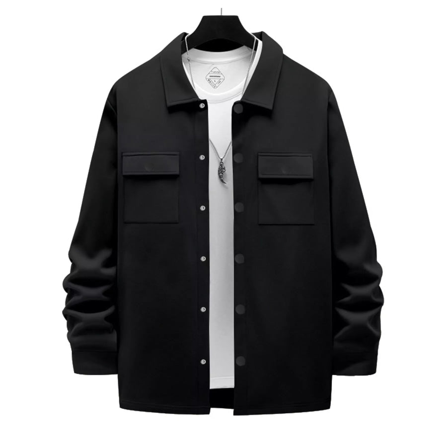 Men’s Full Size Snap Down Long Sleeve Jacket Plus Apparel and Accessories