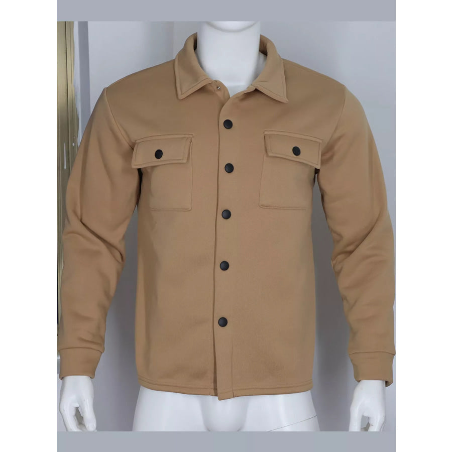 Men’s Full Size Snap Down Long Sleeve Jacket Plus Apparel and Accessories
