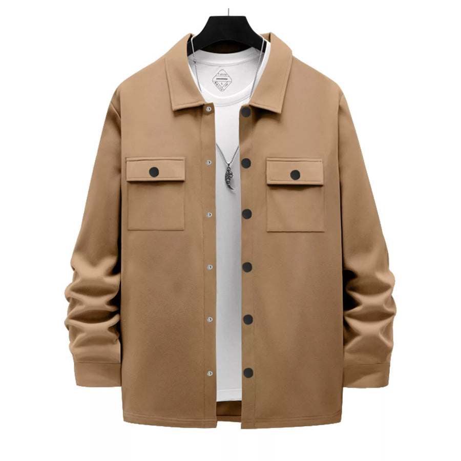 Men’s Full Size Snap Down Long Sleeve Jacket Plus Apparel and Accessories