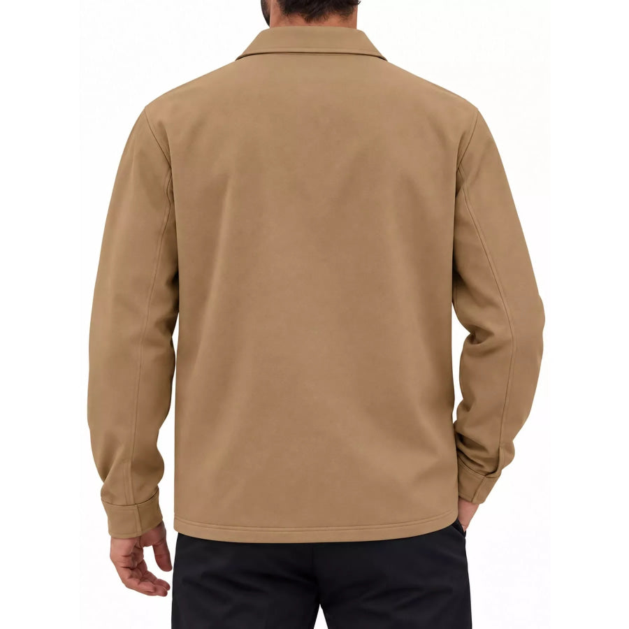 Men’s Full Size Snap Down Long Sleeve Jacket Plus Apparel and Accessories