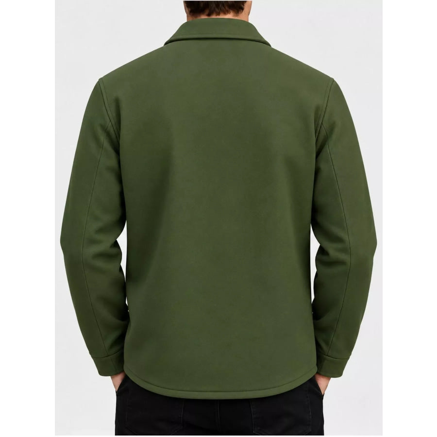 Men’s Full Size Snap Down Long Sleeve Jacket Plus Apparel and Accessories