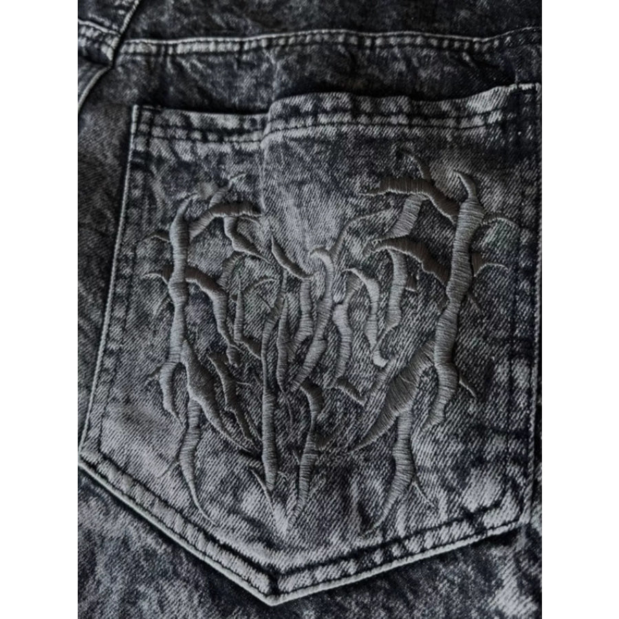Men’s Full Size Spider Wide-Leg Streetwear Jeans Plus Apparel and Accessories