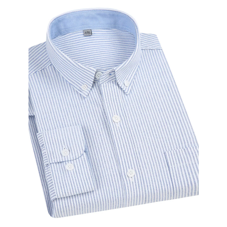 Men’s Full Size Striped Button Up Long Sleeve Shirt Plus Size Apparel and Accessories