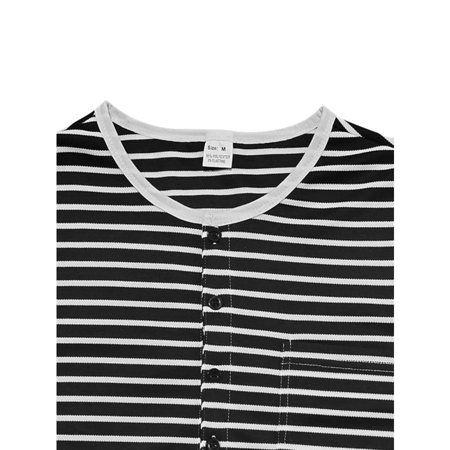 Men’s Full Size Striped Long Sleeve T-Shirt Plus Size Apparel and Accessories