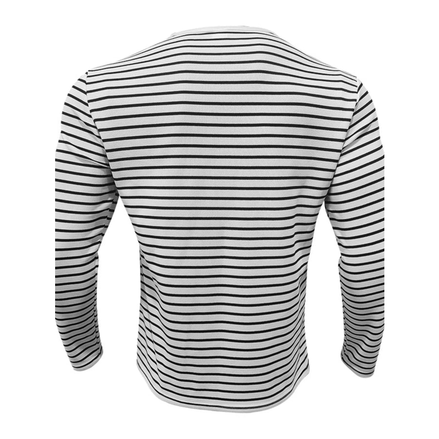 Men’s Full Size Striped Long Sleeve T-Shirt Plus Size Apparel and Accessories