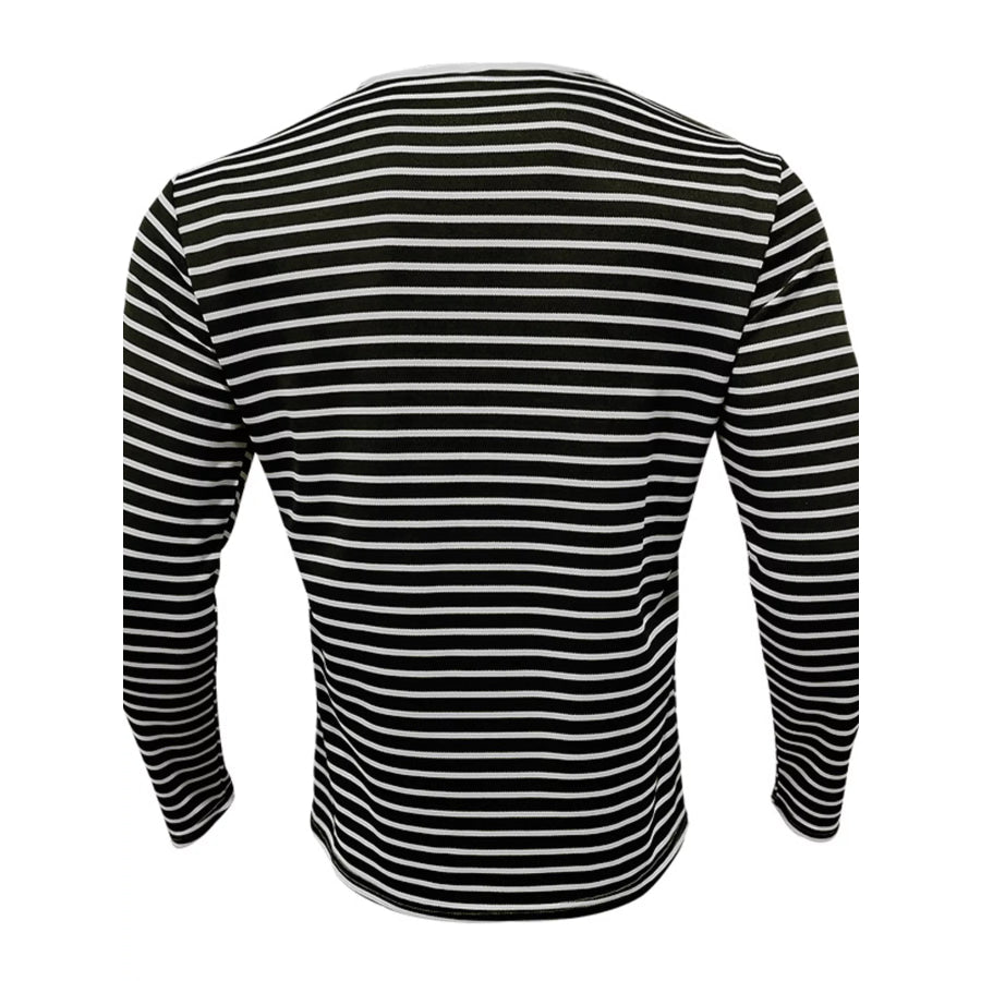 Men’s Full Size Striped Long Sleeve T-Shirt Plus Size Apparel and Accessories