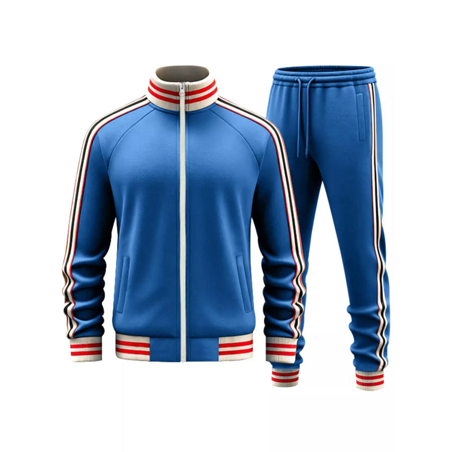 Men’s Full Size Striped Zip Up Outerwear and Pants Plus Size Apparel and Accessories