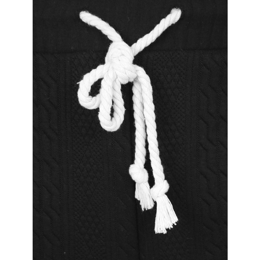 Men’s Full Size Texture Drawstring Shorts Plus Size Apparel and Accessories
