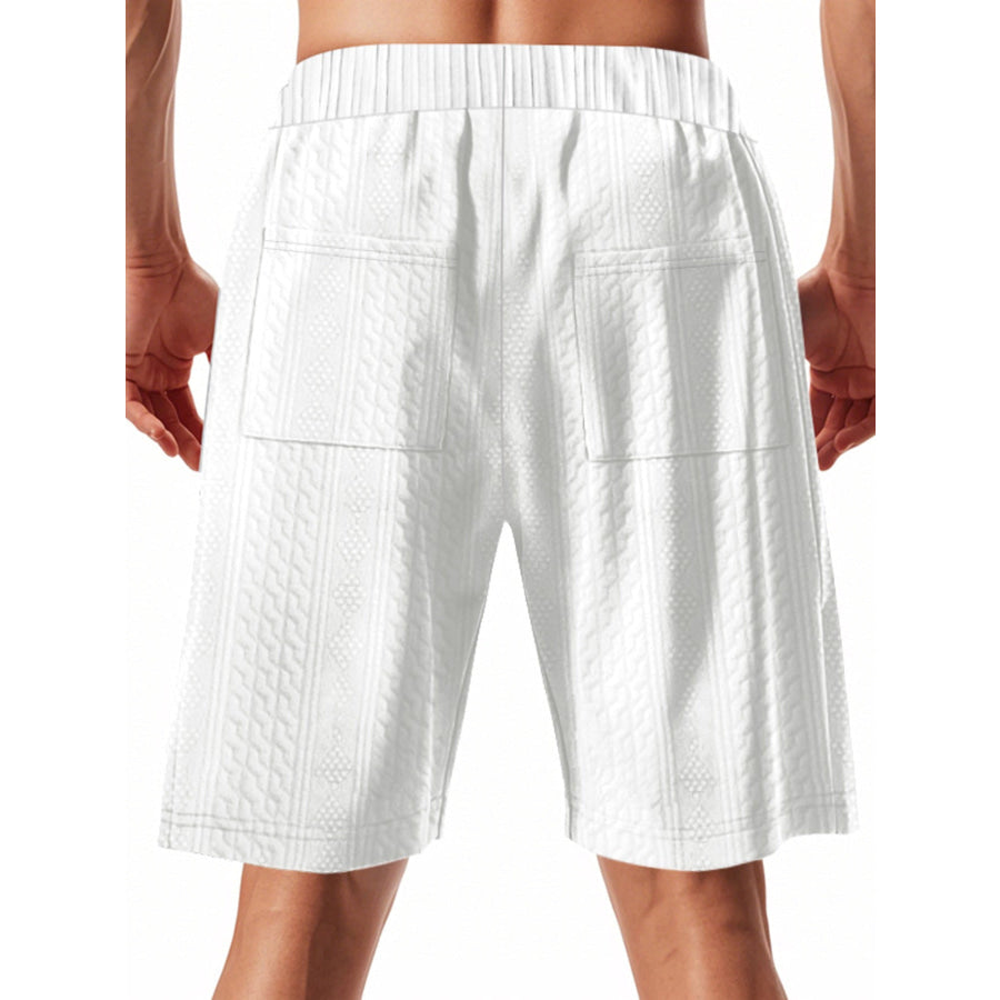 Men’s Full Size Texture Drawstring Shorts Plus Size Apparel and Accessories