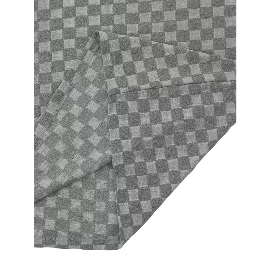 Men’s Full Size Textured Checkered Casual Shorts Plus Size Apparel and Accessories