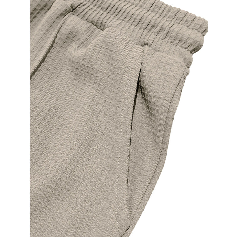 Men’s Full Size Textured Drawstring Casual Pants Plus Size Apparel and Accessories