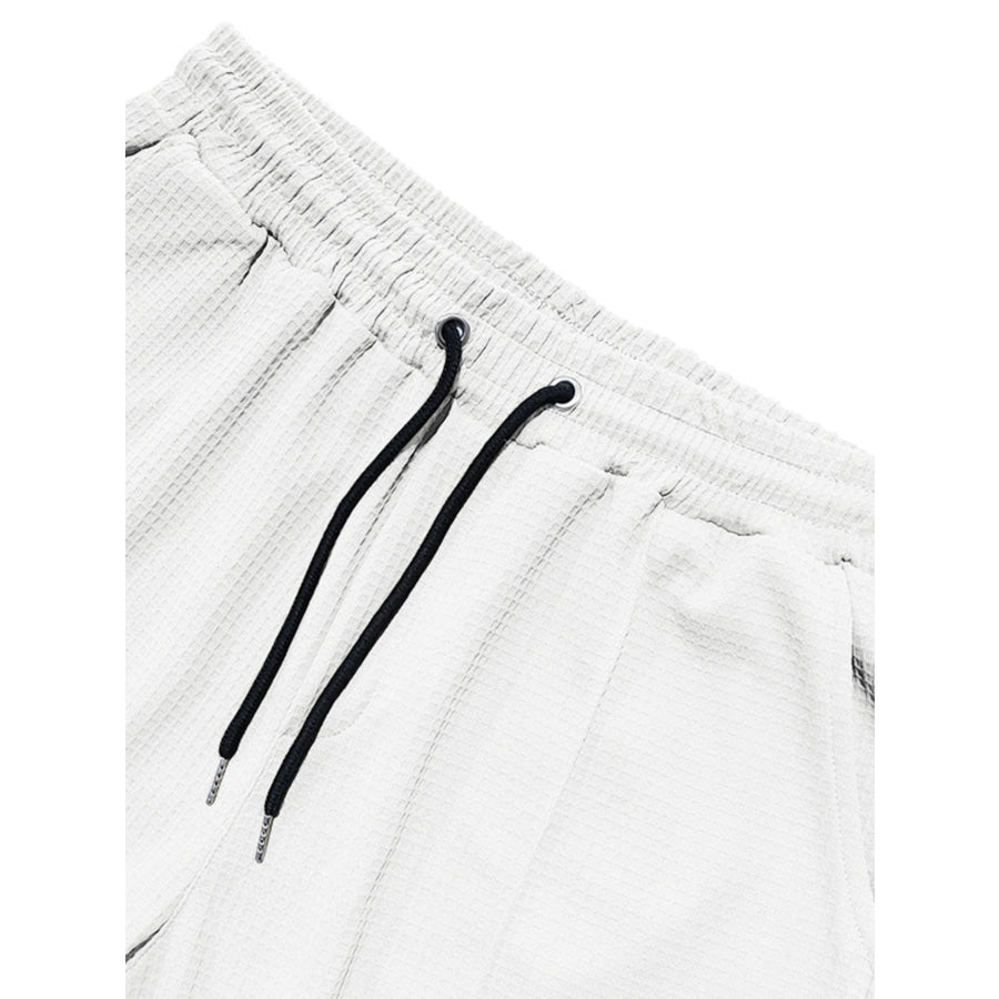 Men’s Full Size Textured Drawstring Casual Pants Plus Size Apparel and Accessories