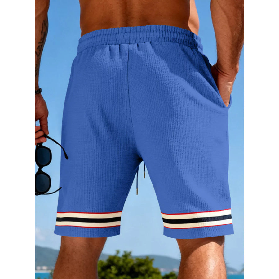 Men’s Full Size Textured Knit Drawstring Shorts Plus Size Apparel and Accessories
