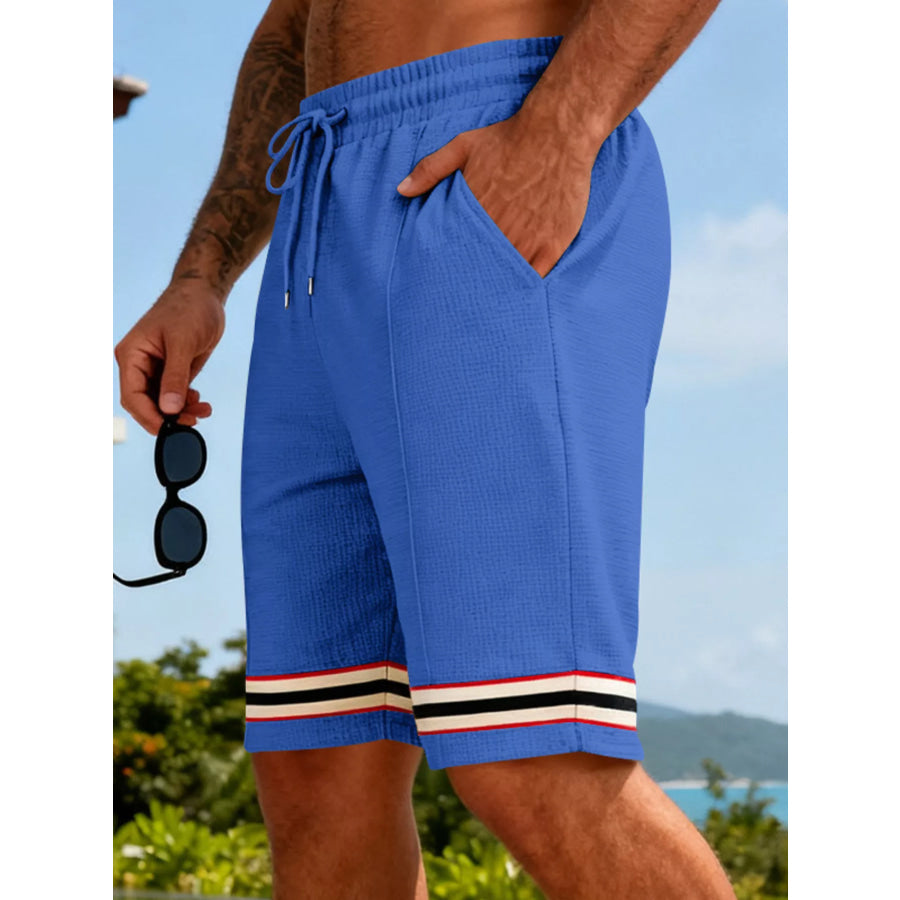 Men’s Full Size Textured Knit Drawstring Shorts Plus Size Apparel and Accessories