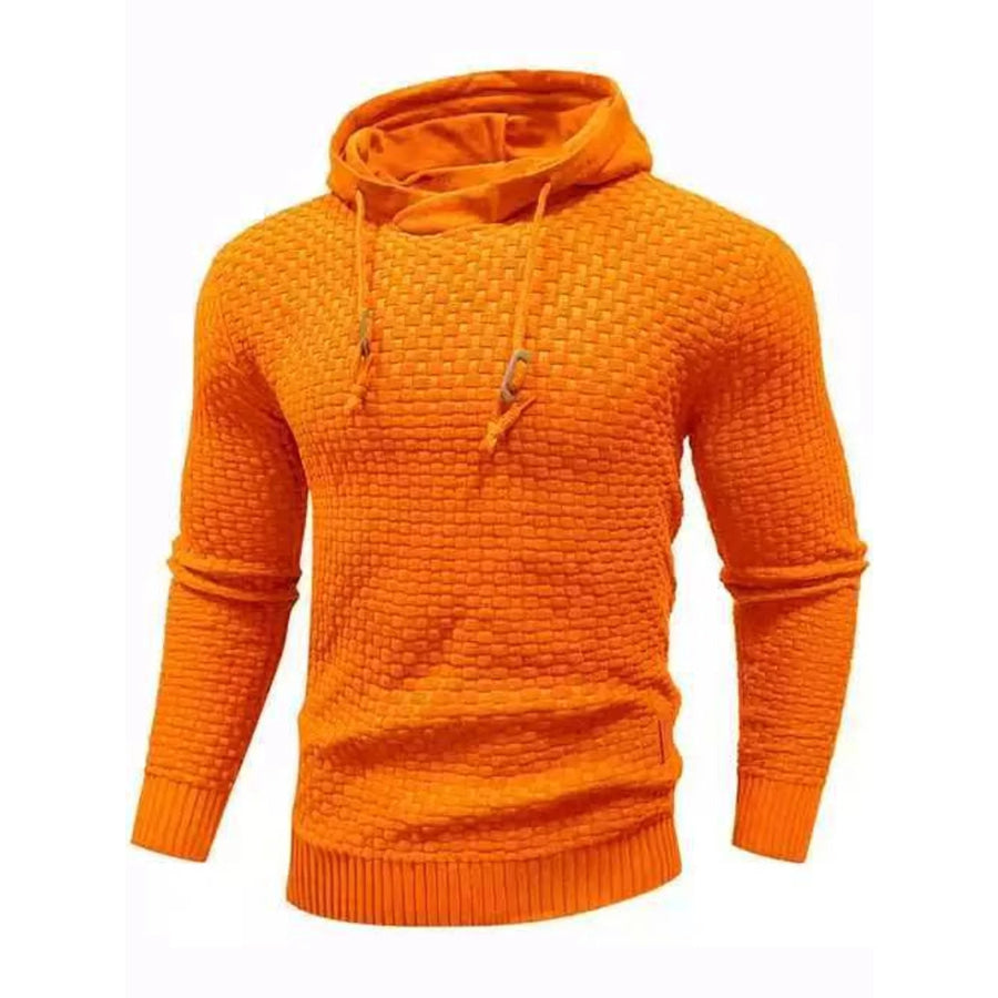 Men’s Full Size Textured Knit Hooded Sweater Plus Apparel and Accessories
