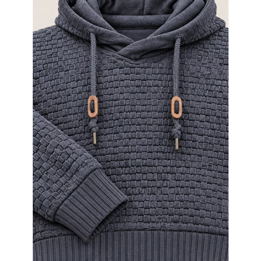 Men’s Full Size Textured Knit Hooded Sweater Plus Apparel and Accessories