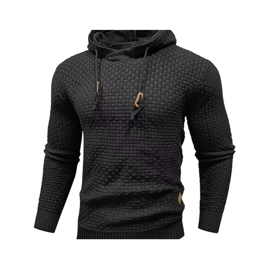 Men’s Full Size Textured Knit Hooded Sweater Plus Apparel and Accessories